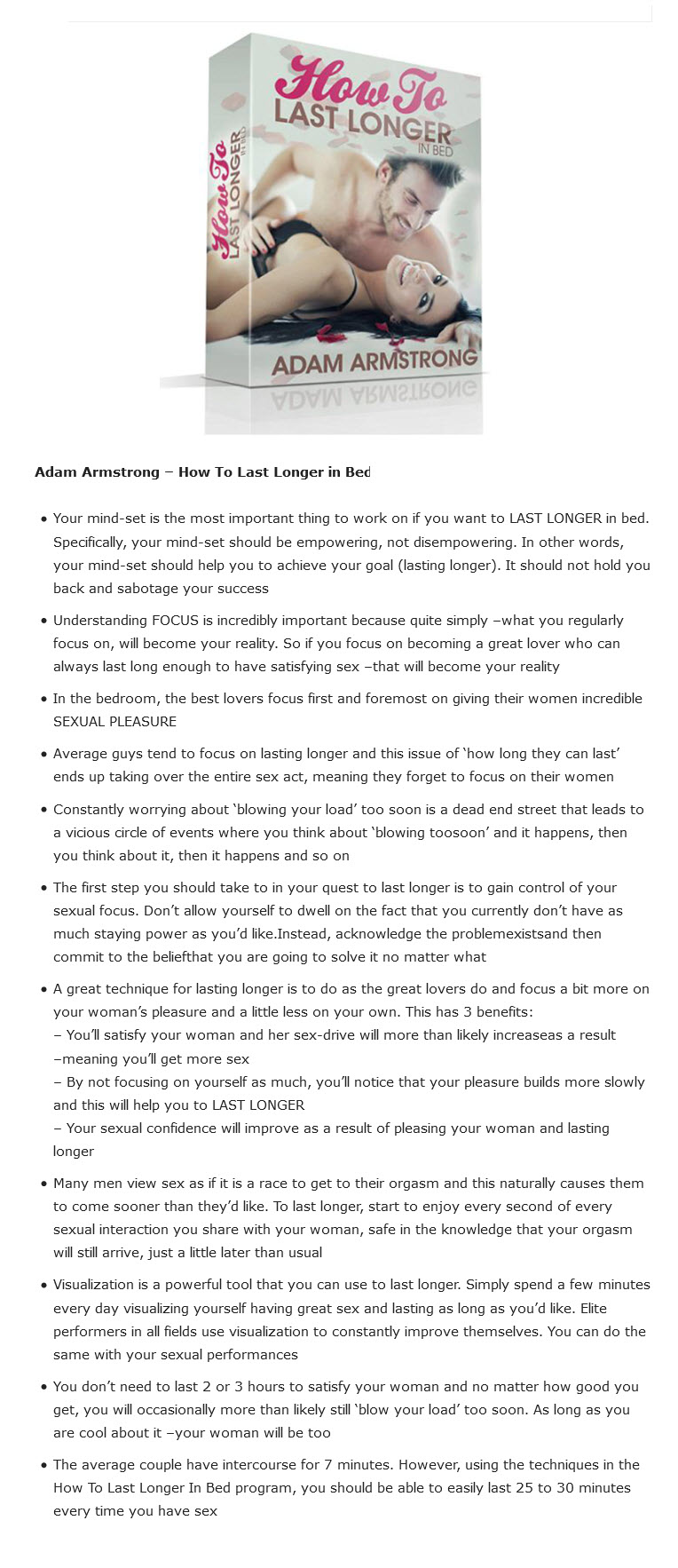 How To Last Longer In Bed