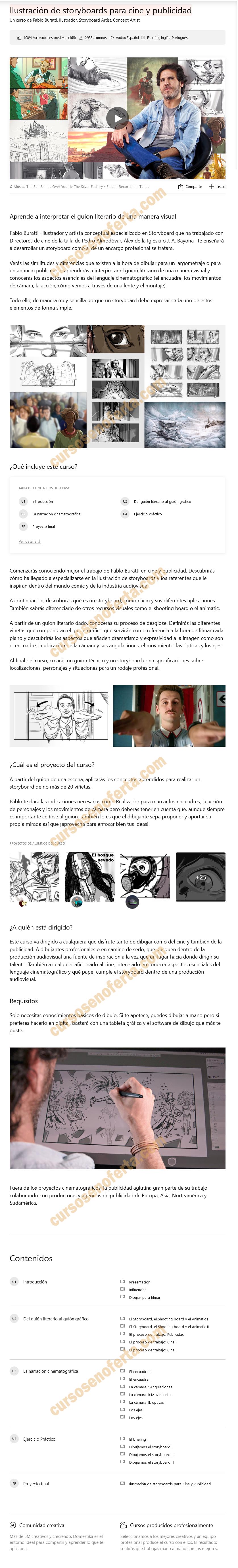 Ilustración de storyboards para cine y publicidad