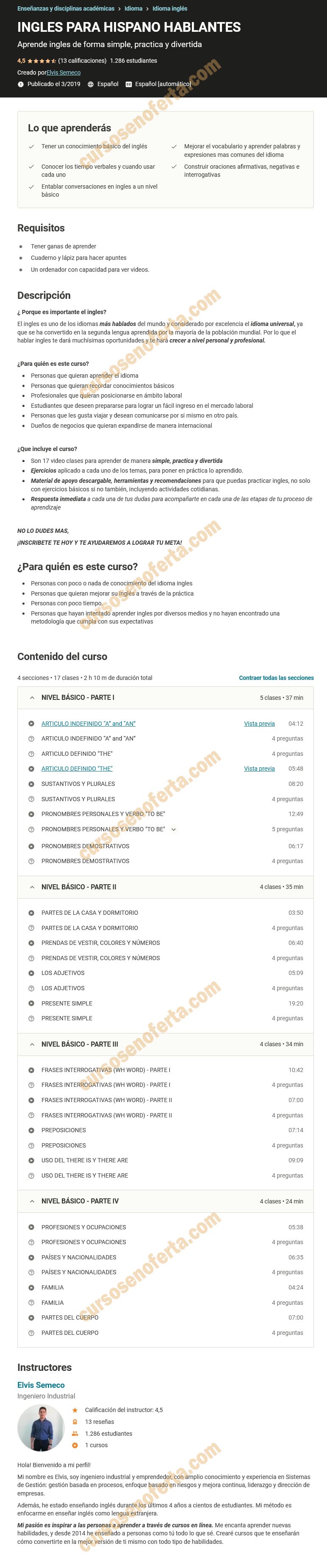 Inglés para hispan hablantes