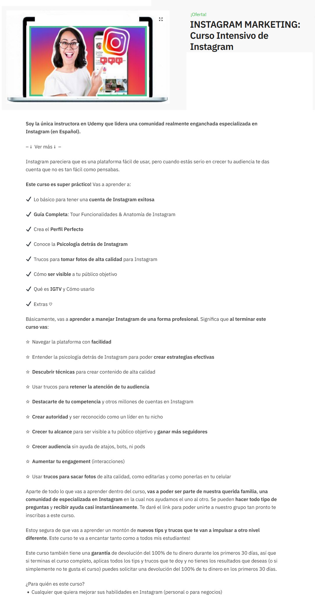 Instagram marketing. Curso intensivo de instagram