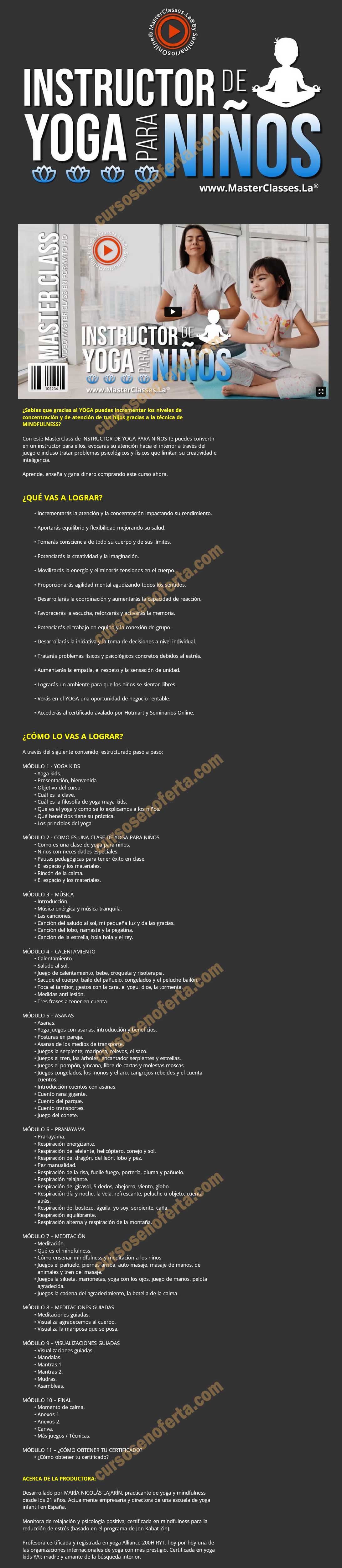 Intructor de yoga para niños