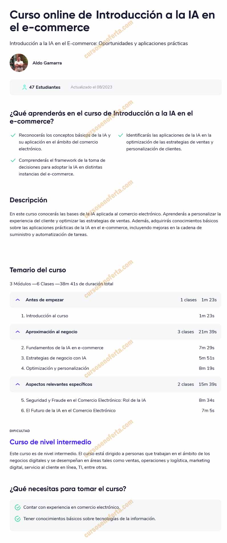 Introducción a la IA en el e-commerce - Aldo Gamarra