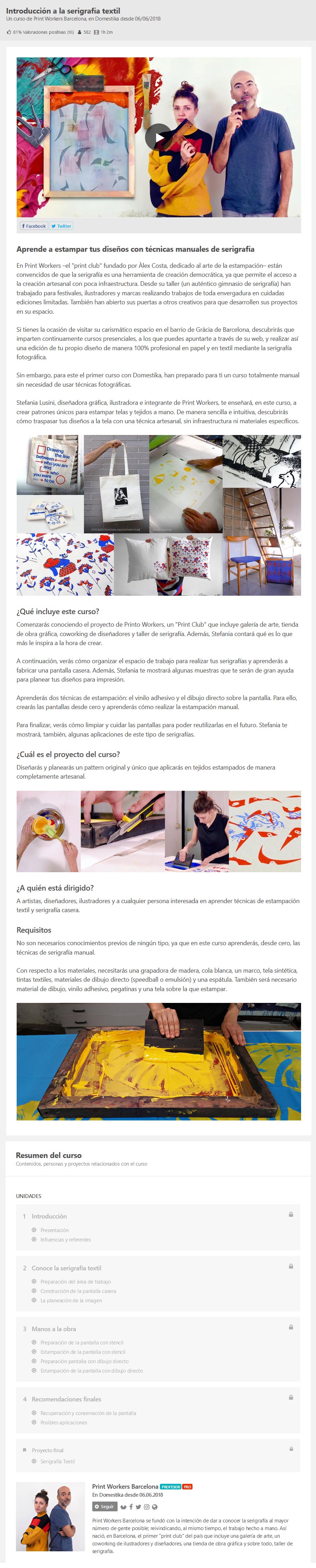 Introducción a la Serigrafía Textil - print workers