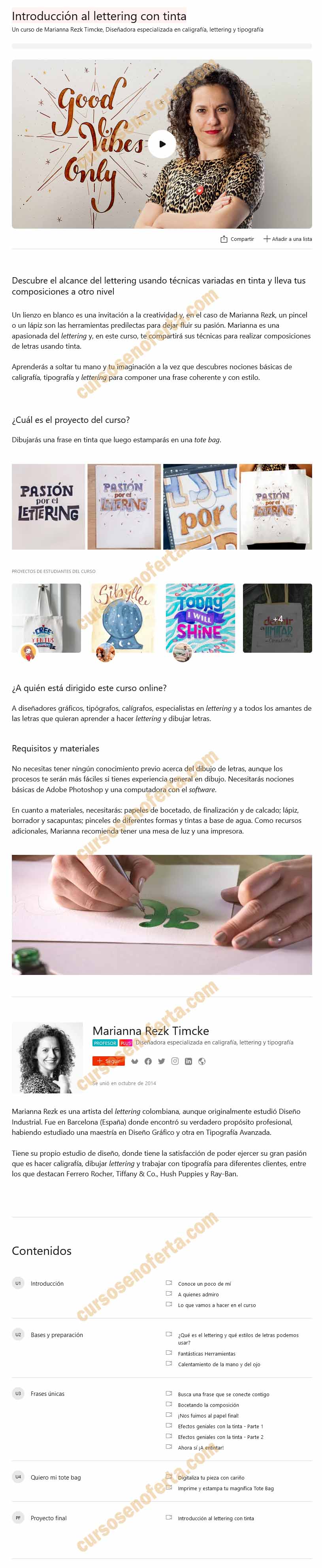 Introducción al lettering con tinta - Marianna Rezk