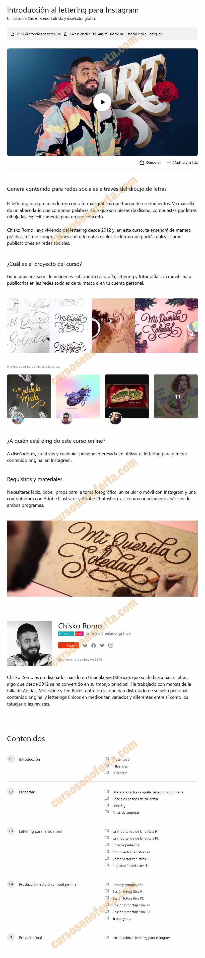 Introducción al lettering para Instagram - Chisko Romo