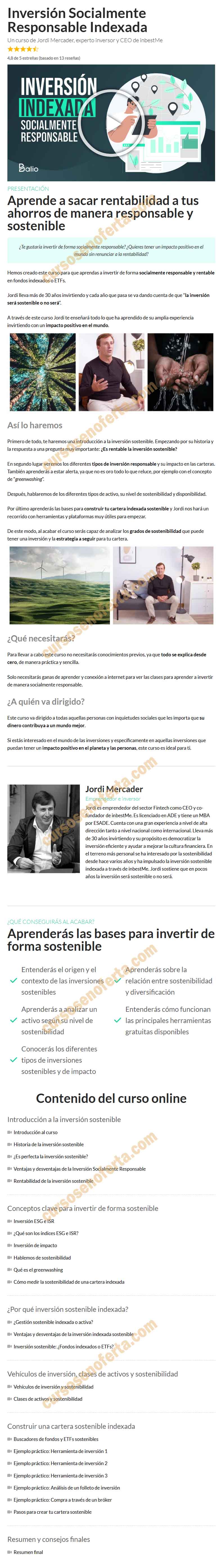 Inversión Socialmente Responsable Indexada - Balio