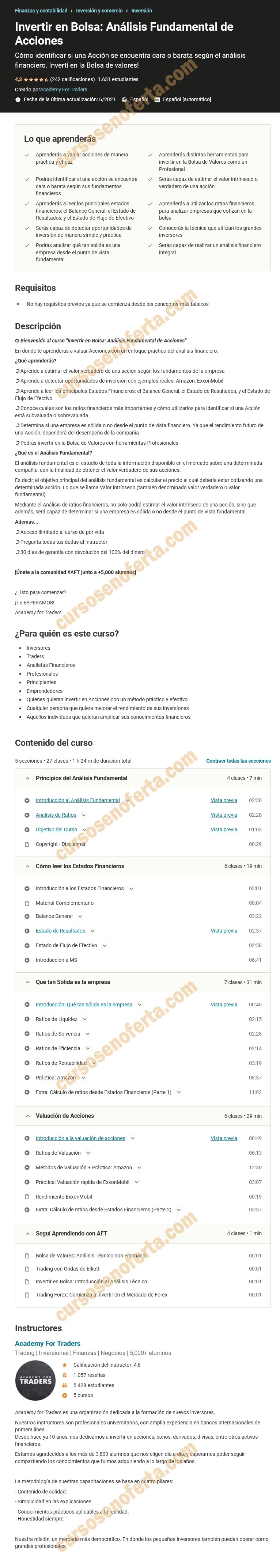 Invertir en Bolsa - Análisis Fundamental de Acciones 