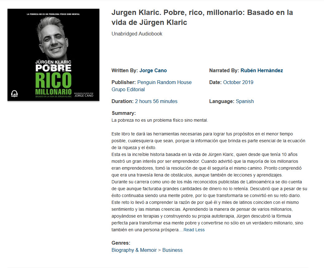 Jurgen Klaric. Pobre, rico, millonario