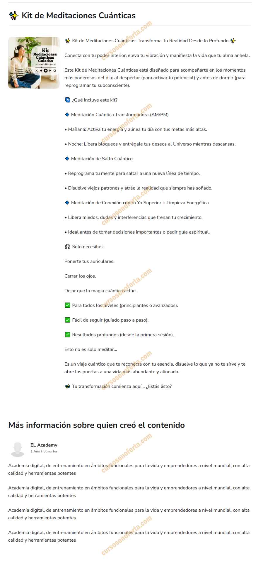 Kit de Meditaciones Cuánticas – EL Academy