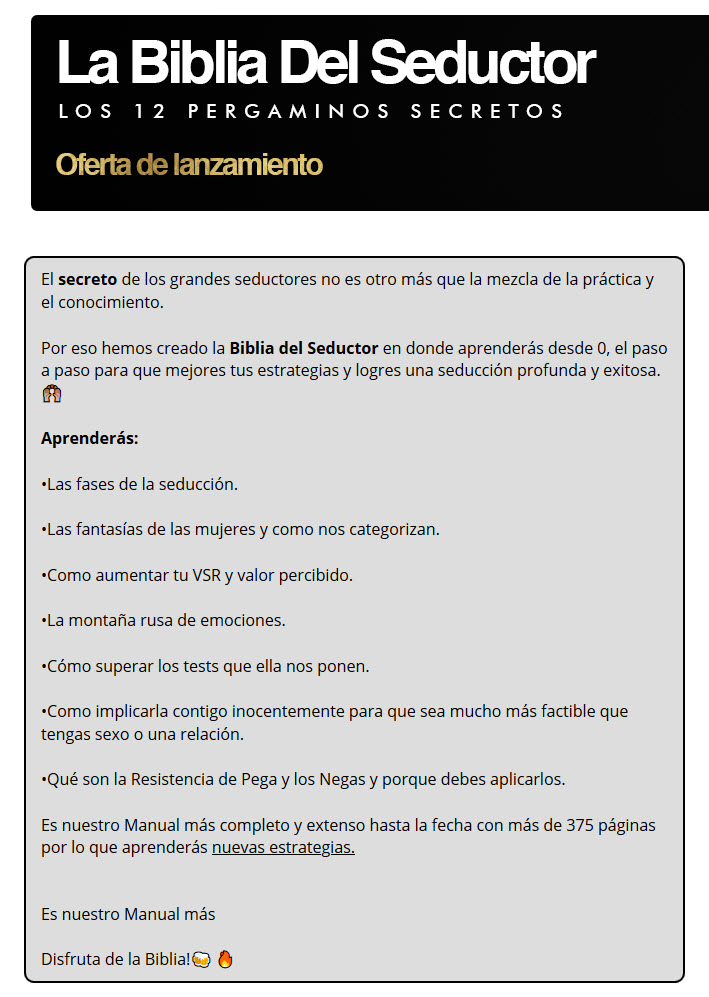 La Biblia del Seductor 