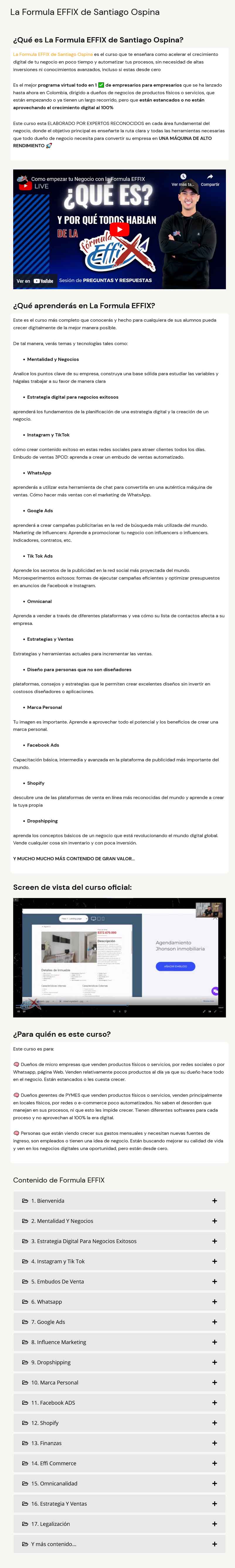 La Fórmula EFFIX - santiago ospina