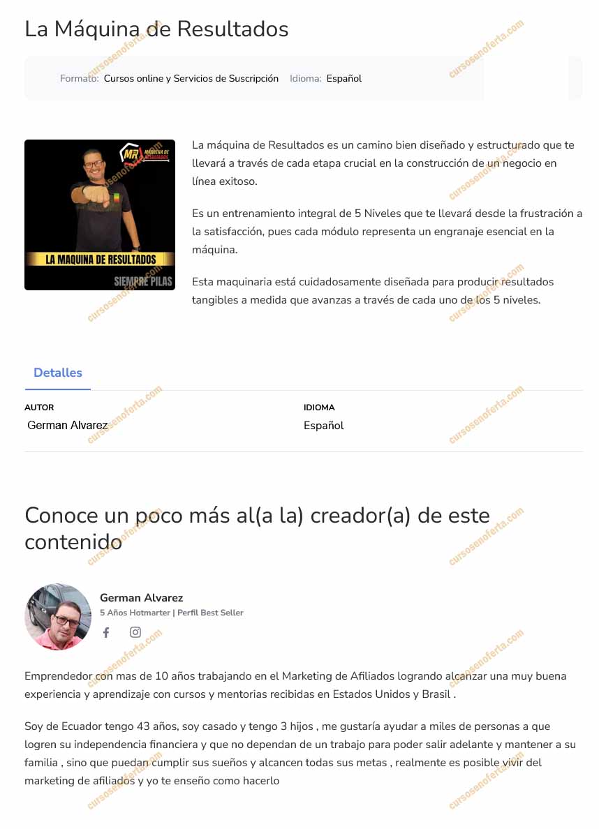 la maquina de resultados - german alvarez