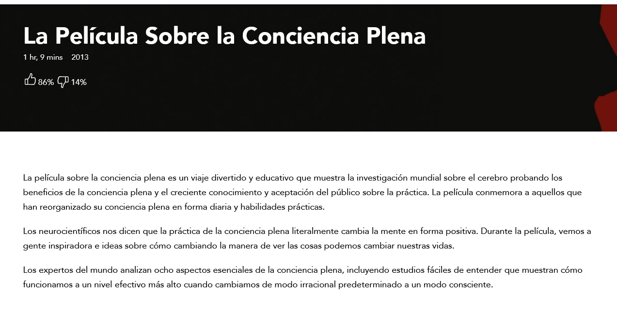La película sobre la conciencia plena