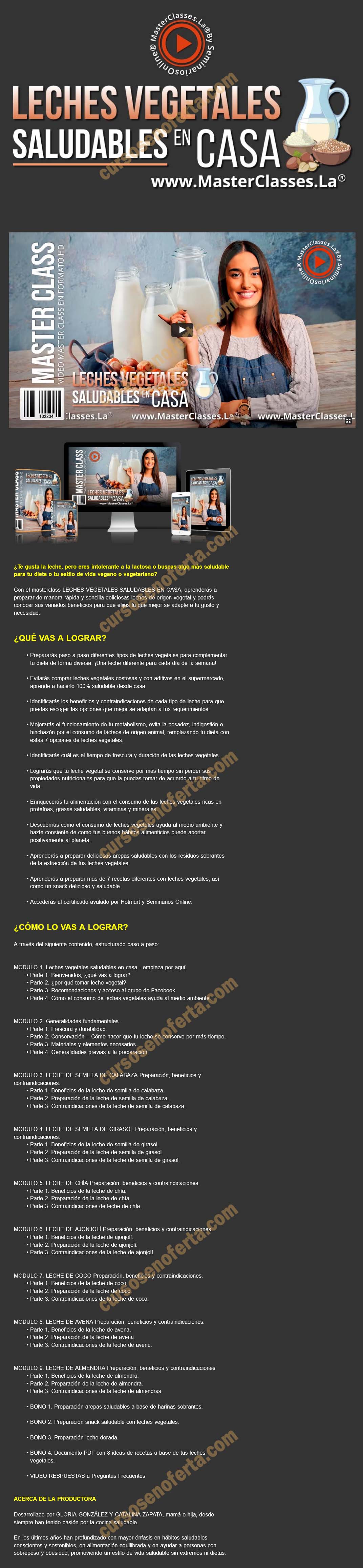 Leches vegetales saludables en casa - Masterclasses.la