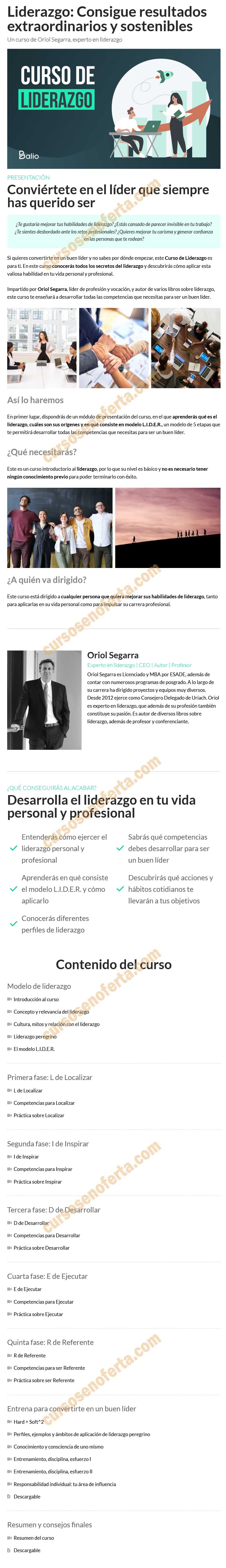 Liderazgo Consigue resultados extraordinarios y sostenibles - Balio
