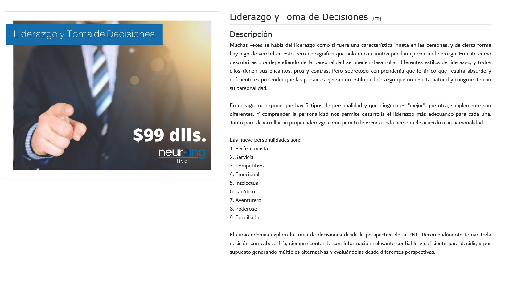 Liderazgo y toma de decisiones - neuroing