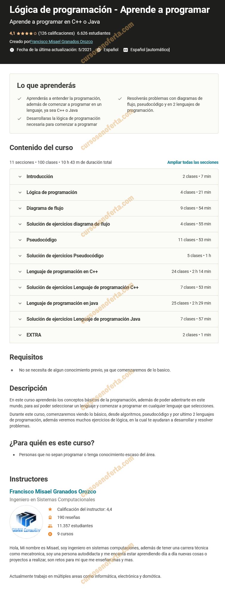 Lógica de programación - Aprende a programar - Francisco Granados