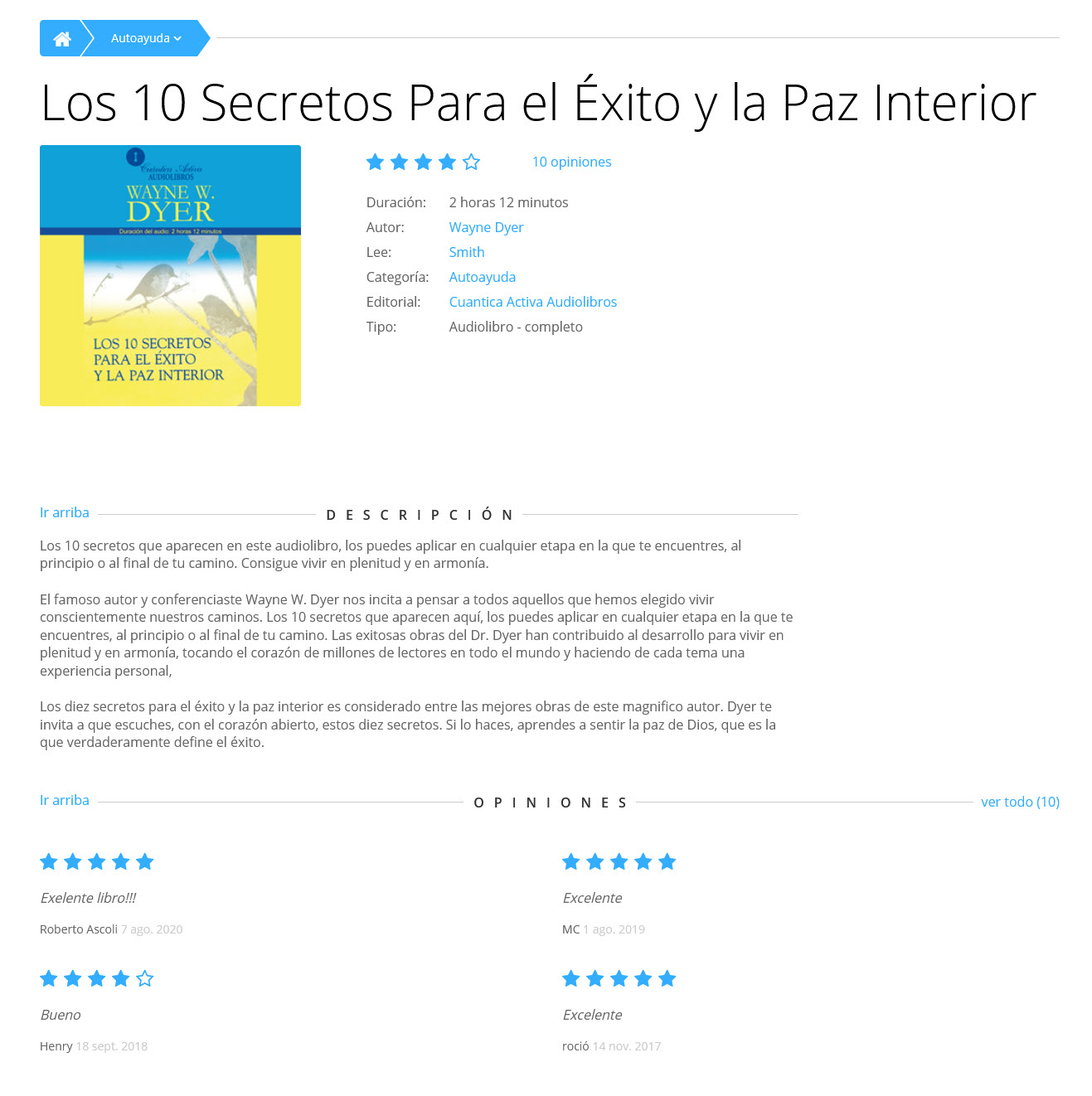 Los 10 secretos para el éxito y la paz interior (audiolibro)