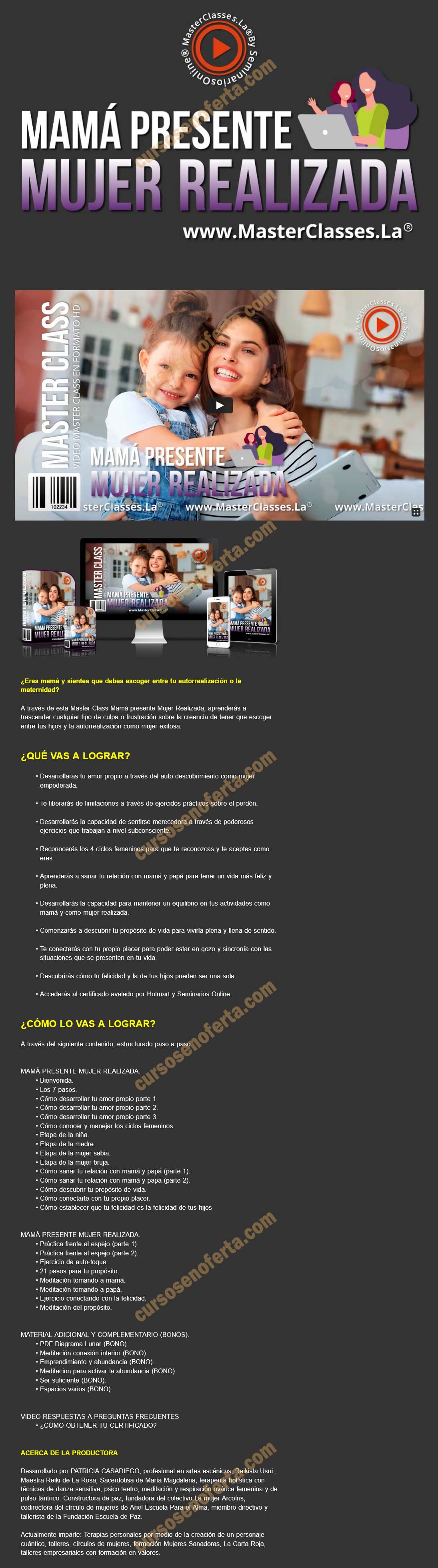 Mamá presente mujer realizada - Masterclasses.la