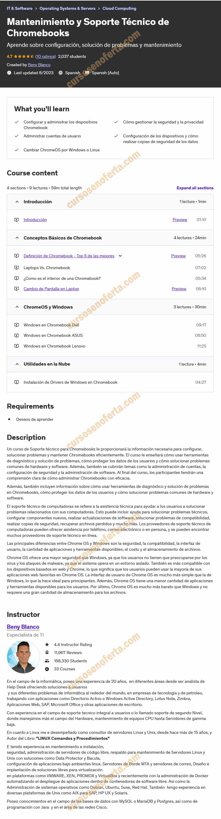 Mantenimiento y Soporte Técnico de Chromebooks - Beny Blanco