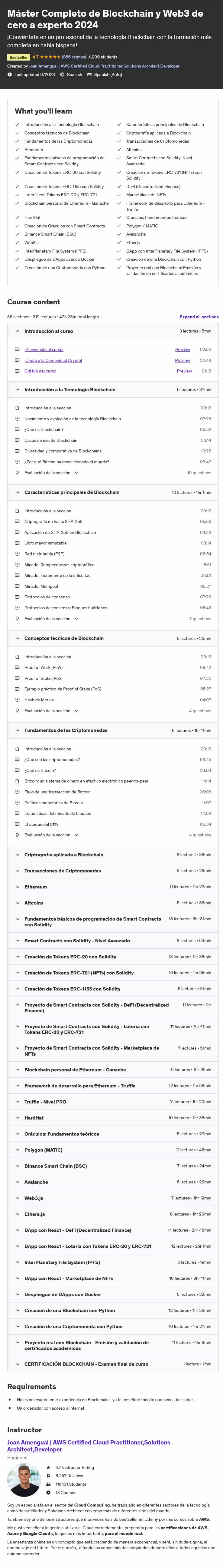 Máster Completo de Blockchain y Web3 de cero a experto 2024