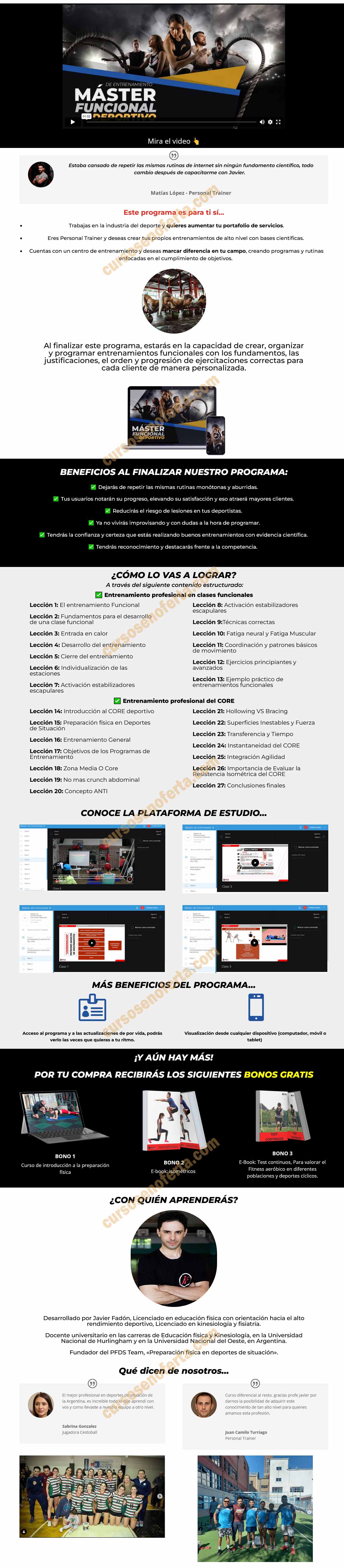 Master de entrenamiento funcional deportivo - Javier Fadón