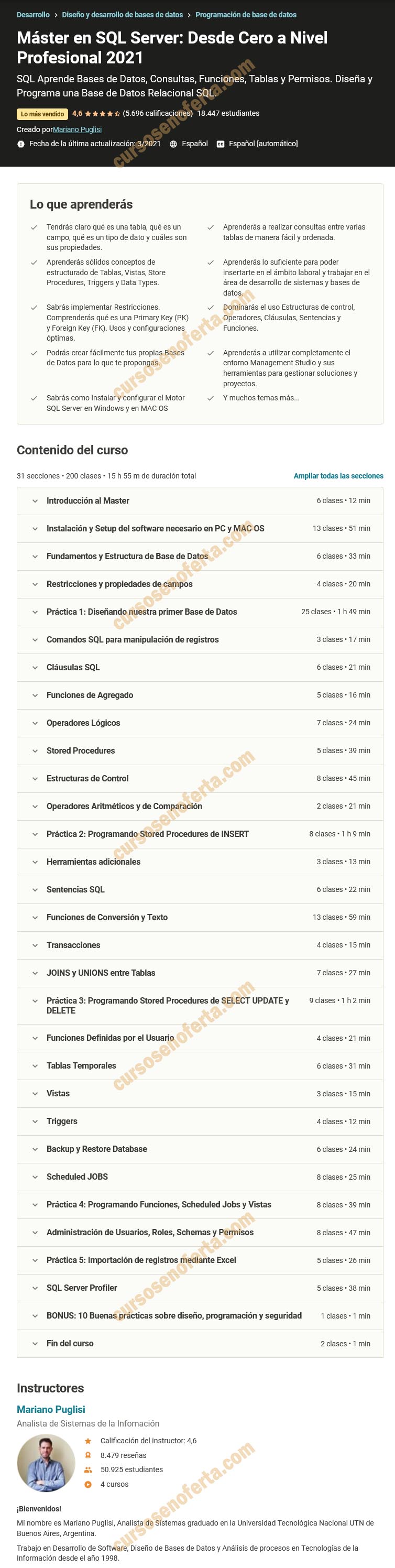 Máster en SQL Server - Desde Cero a Nivel Profesional 2021