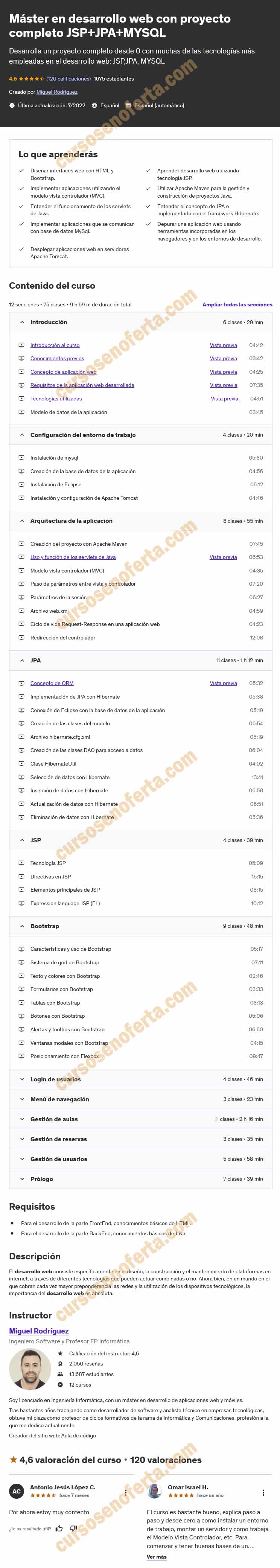 Máster en desarrollo web con proyecto completo JSP+JPA+MYSQL