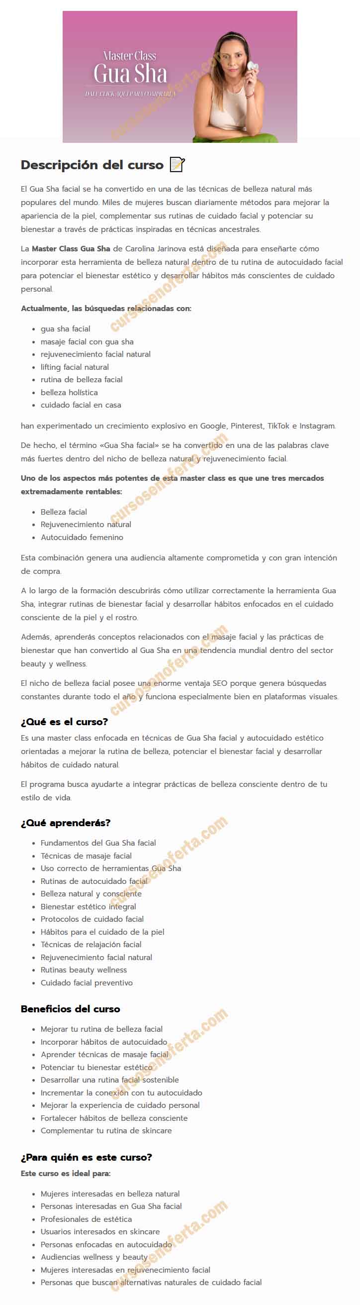 Masterclass Gua Sha - Carolina Jarinova