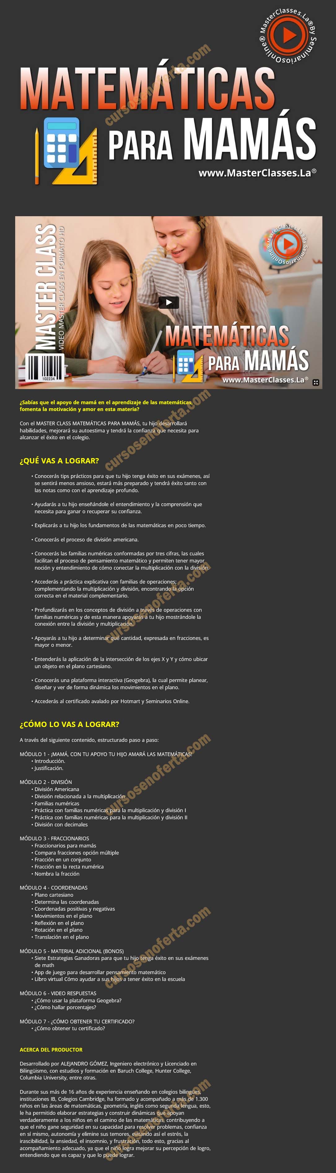 Matemáticas para mamás - Alejandro Gómez