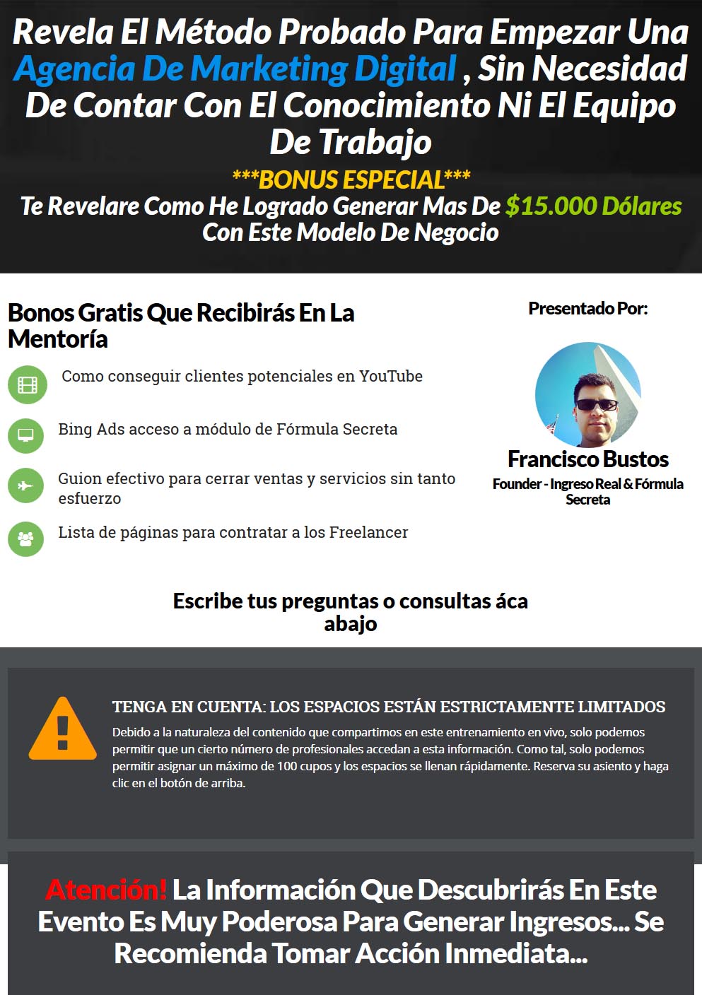 Mentoría Agencia de Marketing Digital - francisco bustos