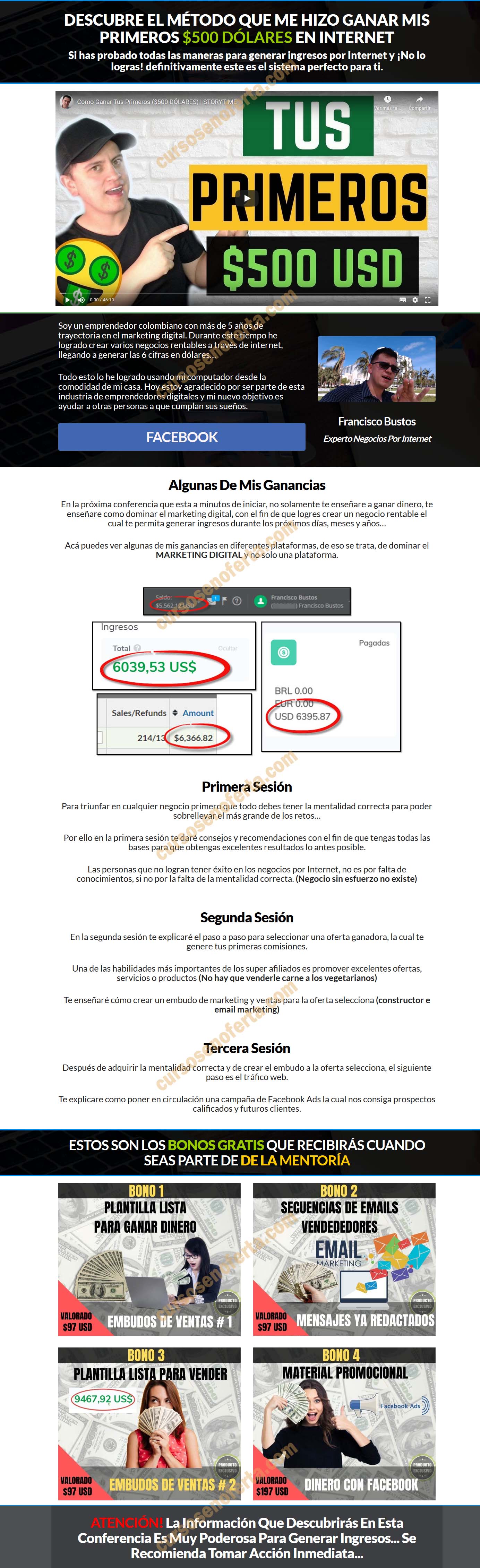Mentoría primeros 500 dólares