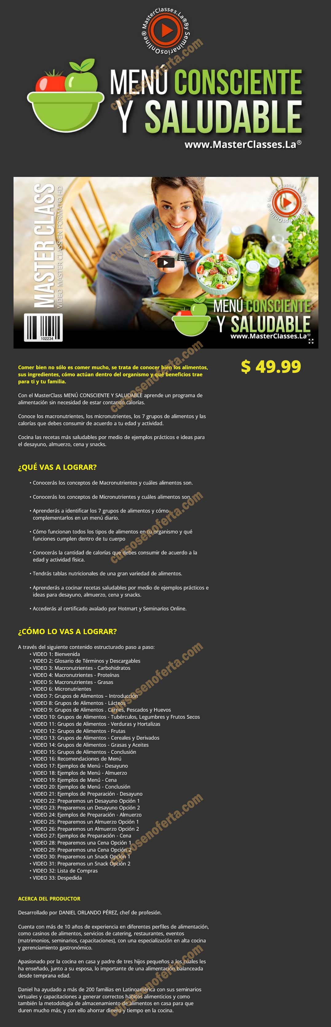 Menú consciente y saludable