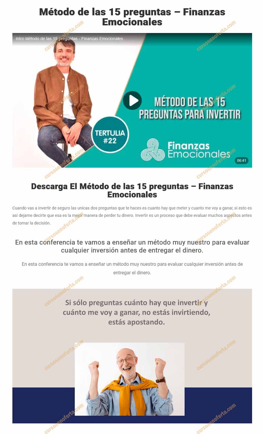 Método de las 15 preguntas - Finanzas emocionales