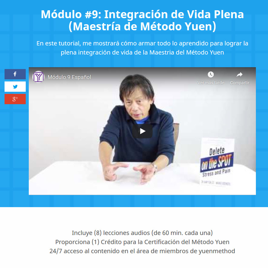 Método Yuen Módulo 9 - Integración de Vida Plena