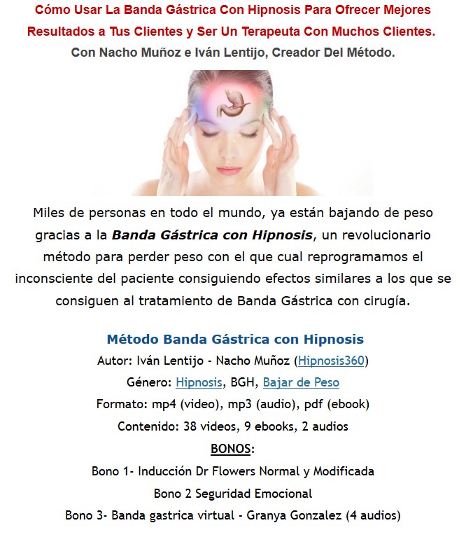 Método Banda Gástrica con Hipnosis