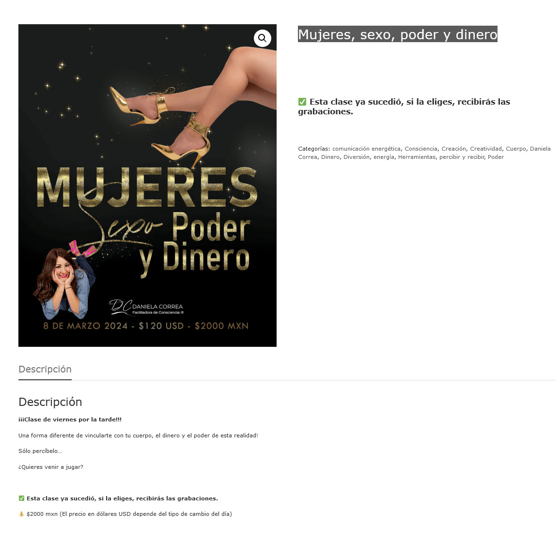Mujeres, Sexo Poder y Dinero - daniela correa