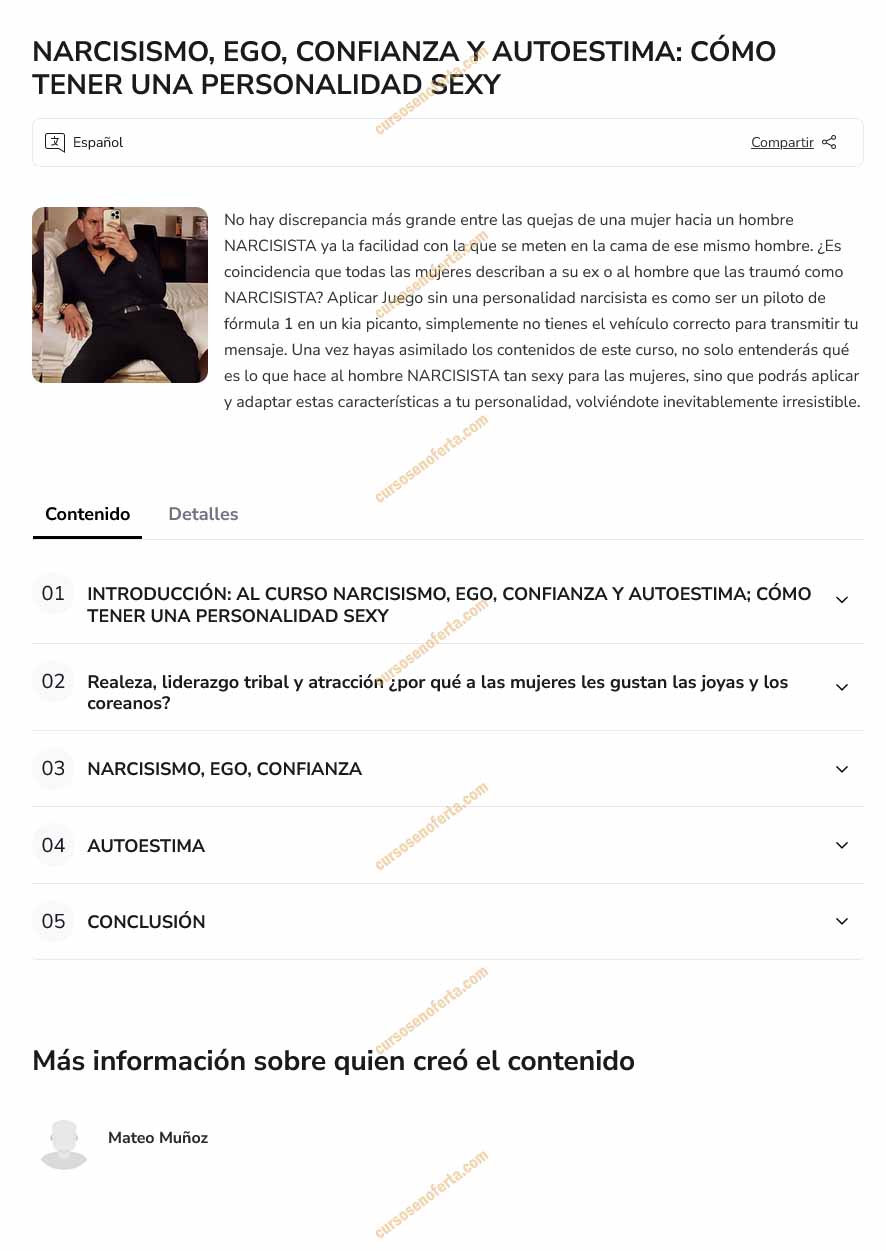 Narcicismo, ego, confianza y autoestima - mateo muñoz