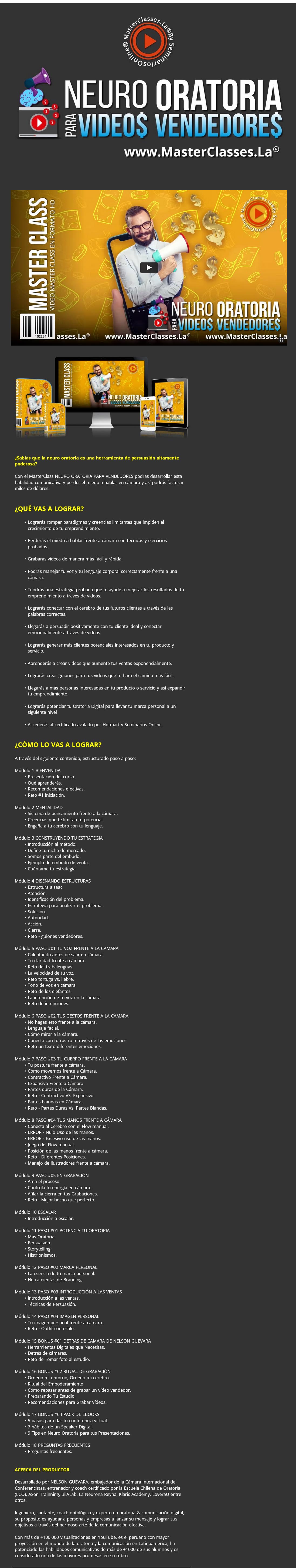Neuro oratoria para videos vendedores
