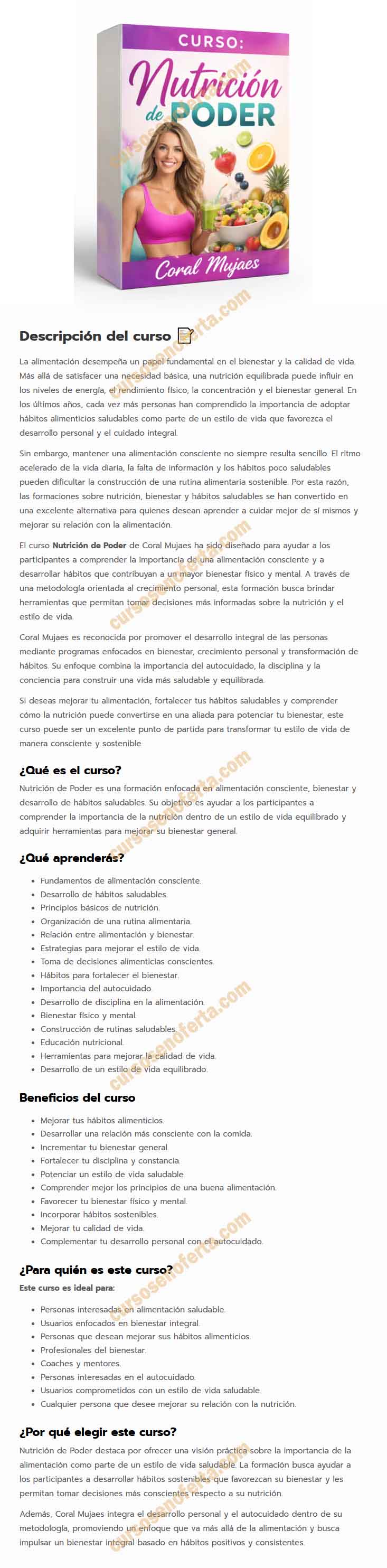 Nutricion de Poder - Coral Mujaes
