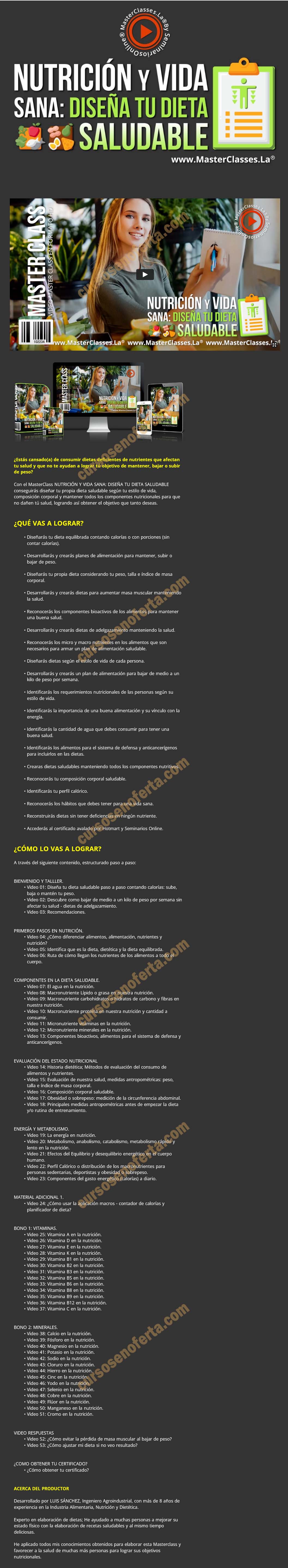 Nutrición y vida sana - Diseña tu dieta saludable