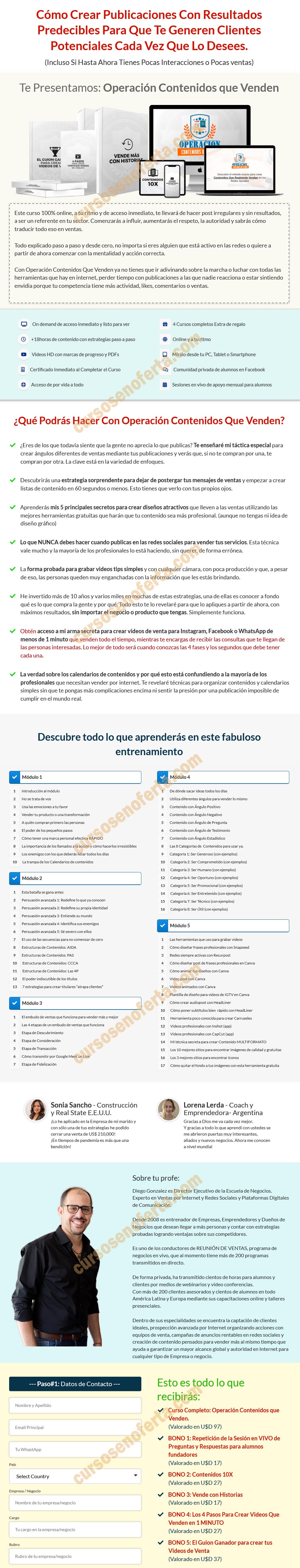 Operación contenidos que venden