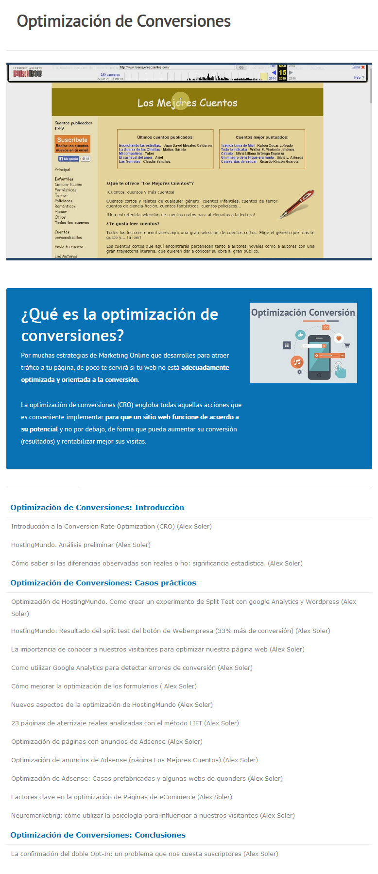 Optimización de Conversiones - alex soler