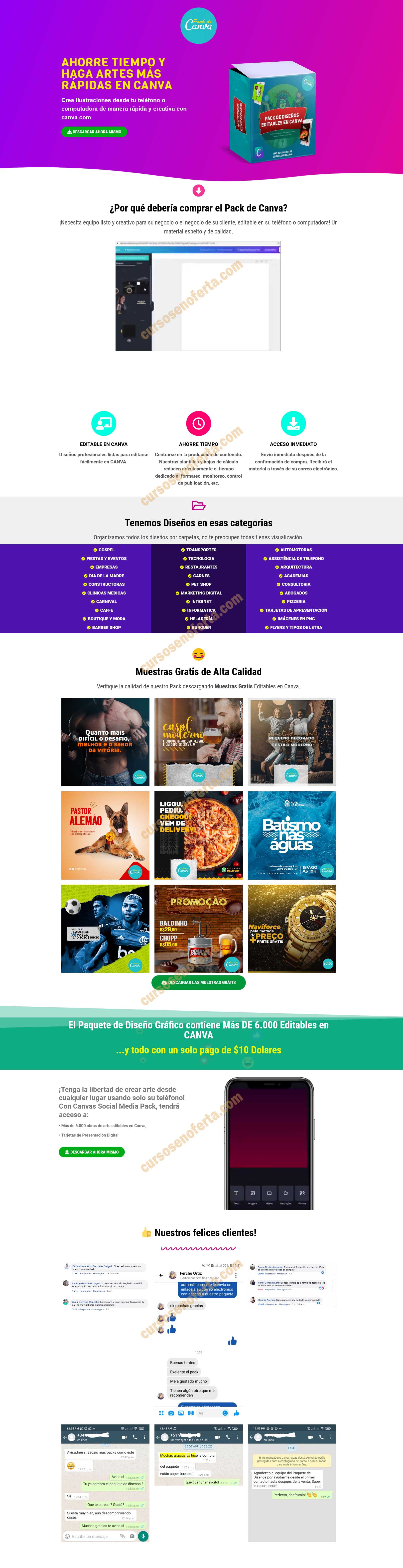 Pack de diseños editables en Canva