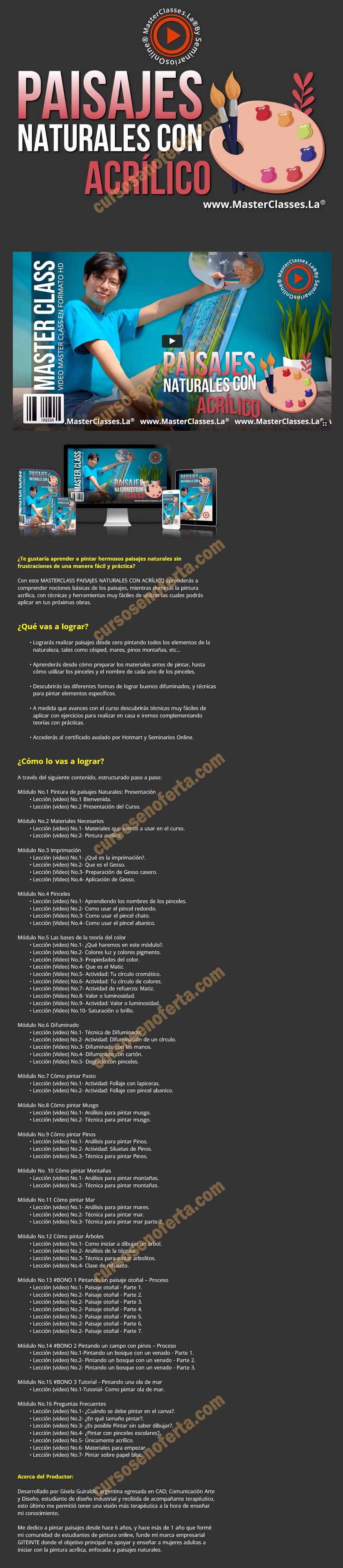 Paisajes naturales con acrílico - masterclasses.la