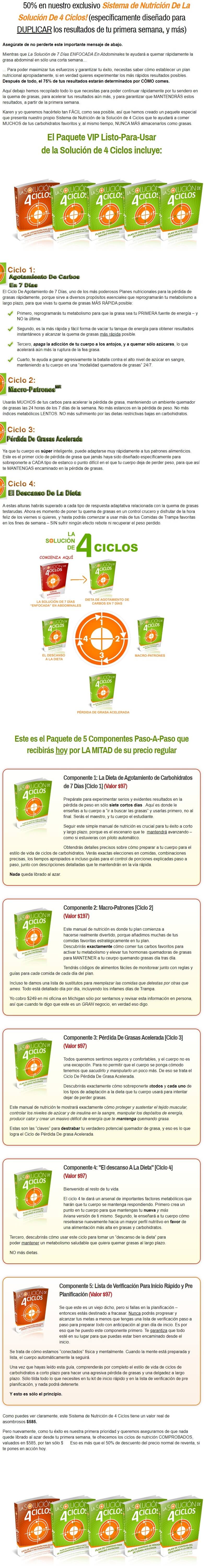 Paquete Acelerado de Planes de Comidas de La Solución de 4 Ciclos