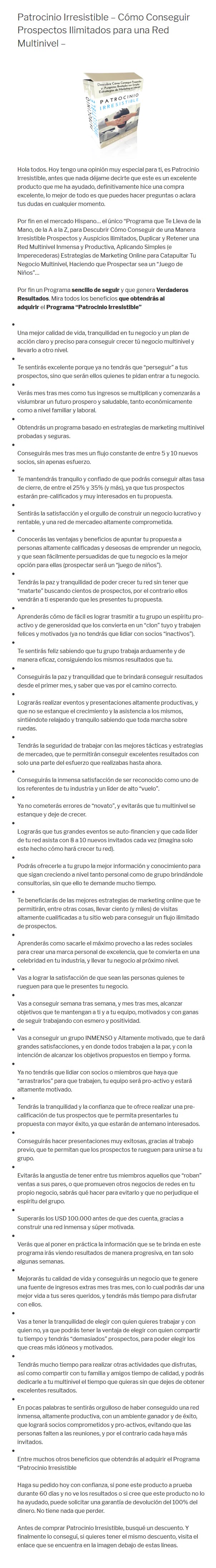 patrocinio irresistible