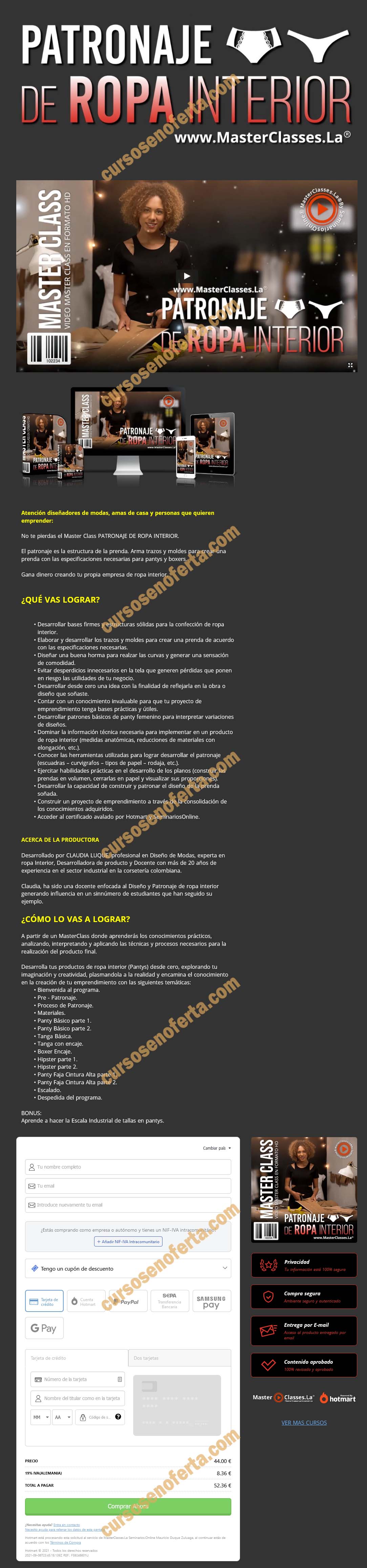 Patronaje de ropa interior