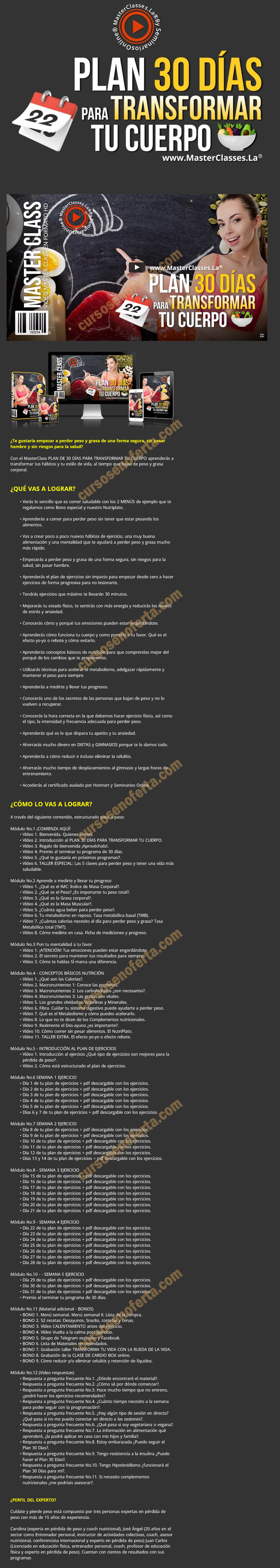 Plan 30 días para transformar tu cuerpo