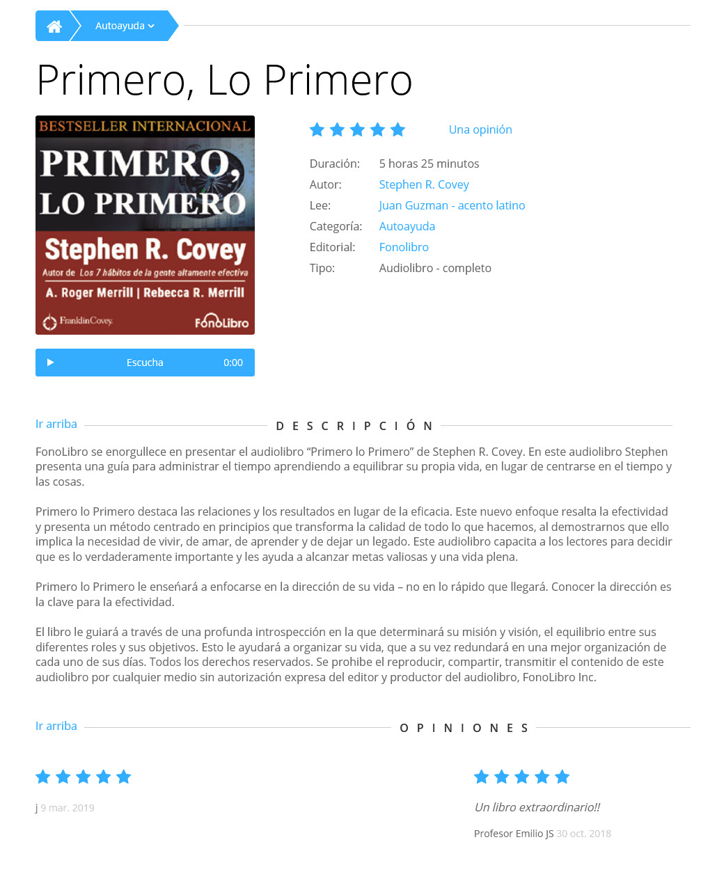 Primero, lo primero (audiolibro)